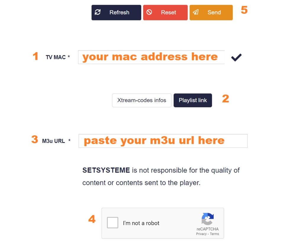 set iptv m3u link